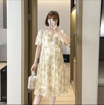 Pregnant Women summer suit 2021 new fashion summer wear short sleeve thin floral summer pregnant women dress