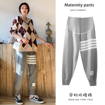 High-end pregnant womens dress autumn clothing 2021 New Tide mother belly does not show pregnant women Spring and Autumn sets