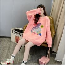 Pregnant women Spring and Autumn fashion new sweater dress 2021 Korean cartoon sweater top autumn dress women