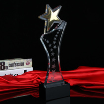 Crystal Trophy Company Enterprise Custom Made Creative Lettering Medal Pentagram Souvenir Contest