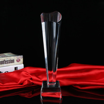 Rain Hin YUXIN Crystal Customized Trophy Lettering Enterprise Prize Souvenir Spot Basic Series Front And Back Concave