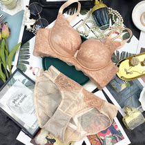 Adjustment-type lingerie woman upper thin lower thick bra small breast gathering to collect auxiliary milk anti-sagging sweet and lace bra suit