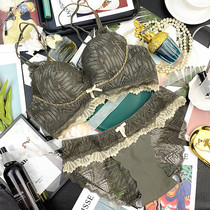 Underwear women without steel ring small breast bra gather thick steamed bread Cup 6cm upper body sexy back bra set thick