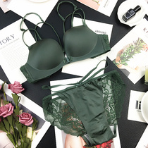 One-piece incognito rimless glossy bra set gathered adjustment type summer small chest sexy beauty back underwear women