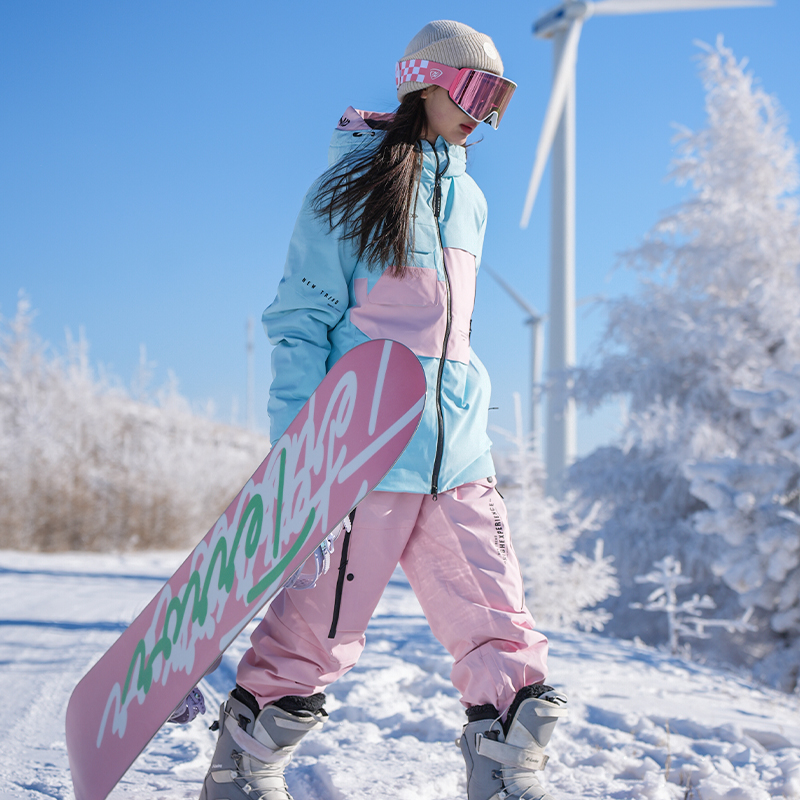 To high 2023 new ski suit Women's suit waterproof professional snowsuit men's single double board equipped with full ski pants-Taobao