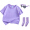 Orchid purple children's clothing with socks and glasses as gifts