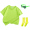 Fluorescent green children's clothing with socks and glasses as a gift