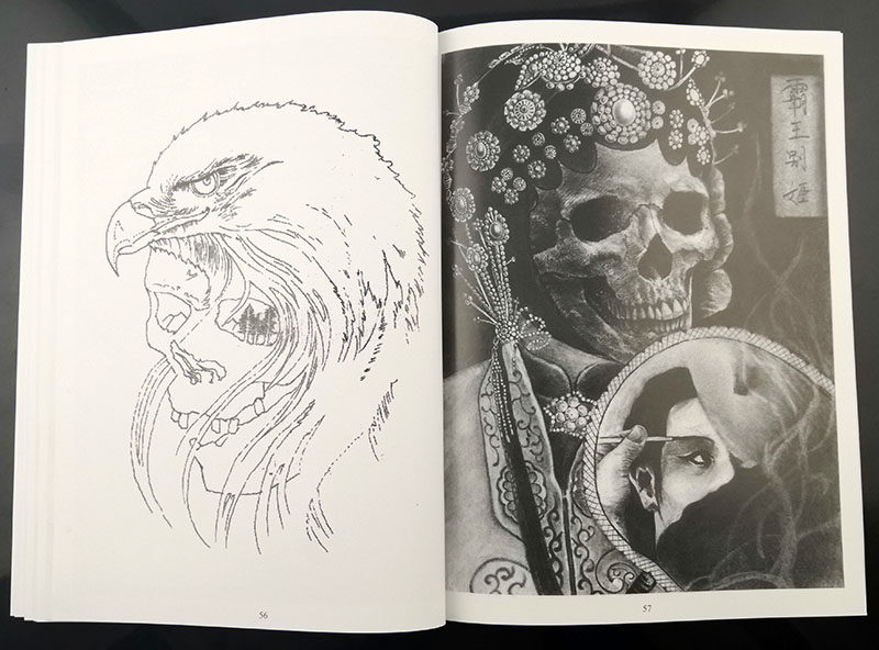 骷髅控纹身手稿法老女巫佛与魔欧美风格耶稣撒旦女巫文身配线稿