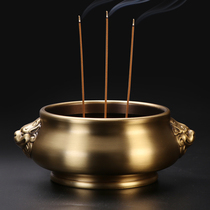 Siyou pure copper incense burner large household incense furnace indoor incense oven incense incense line Xuande furnace ornaments