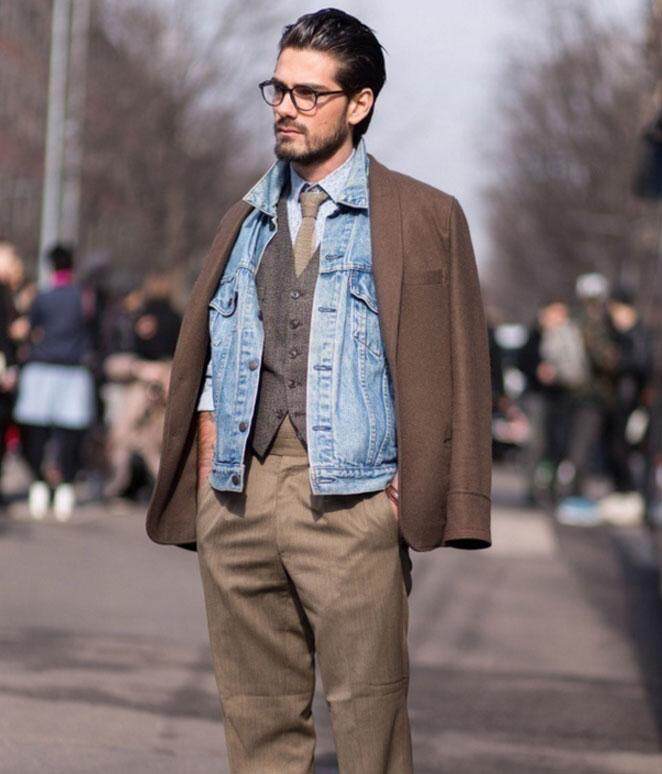 牛仔夹克穿出层次感,潮男们这么搭