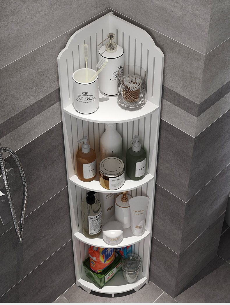 卫生间置物架厕所浴室架子落地洗手间收纳架三角储物架转角落地架