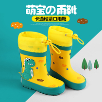 Pig dad childrens rain boots non-slip water shoes boys and girls summer baby middle-aged childrens rain boots children cute high tube
