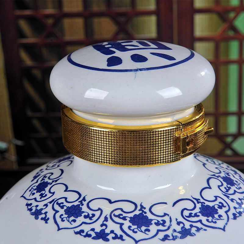 Jingdezhen porcelain jars ceramic household sect wine yellow wine wine liquor cylinder seal wine bottles of wine bottle