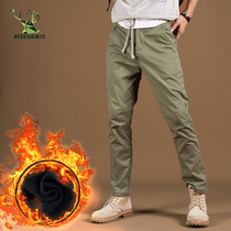 (Break Code Clear 75 discount) Mens elastic body Body Casual Pants Winter Thickened gush warm pants workwear pants