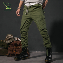(Breaking code Qing 75 discount) Army green Chaochio Shells Engineering Pants Mens Spring Autumn Zahin Feet Straight Barrel Loose Casual Pants