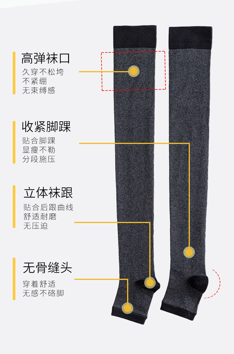 袜套女秋冬季护膝长袜子潮防滑护腿半截踩脚压力瘦腿加绒加厚保暖