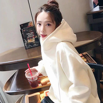 Tide card 2022 long fashion Budweiser women Han version loose head white hood soft coat in autumn and winter