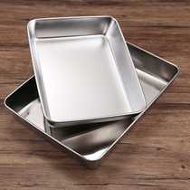 304 Stainless Steel Duck Neck Plate Square Flat Rectangular Fast Food Salon Ear Plate Ear Plate Marinated Vegetable Plate Narrow Side Tray