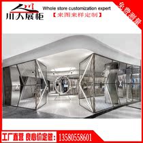 Custom-made net celebrity stainless steel display rack display rack Clothing display rack Clothing live studio design clothing display cabinet