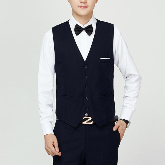 Korean style trendy slim suit vest men's British suit vest casual professional horse clip groom best groom vest Korean style trendy slim suit vest men's British suit vest casual professional horse clip groom best groom vest