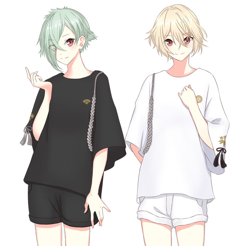 睿漫 刀剑乱舞膝丸髭切印象t恤日系宽松短袖二次元衣服动漫周边