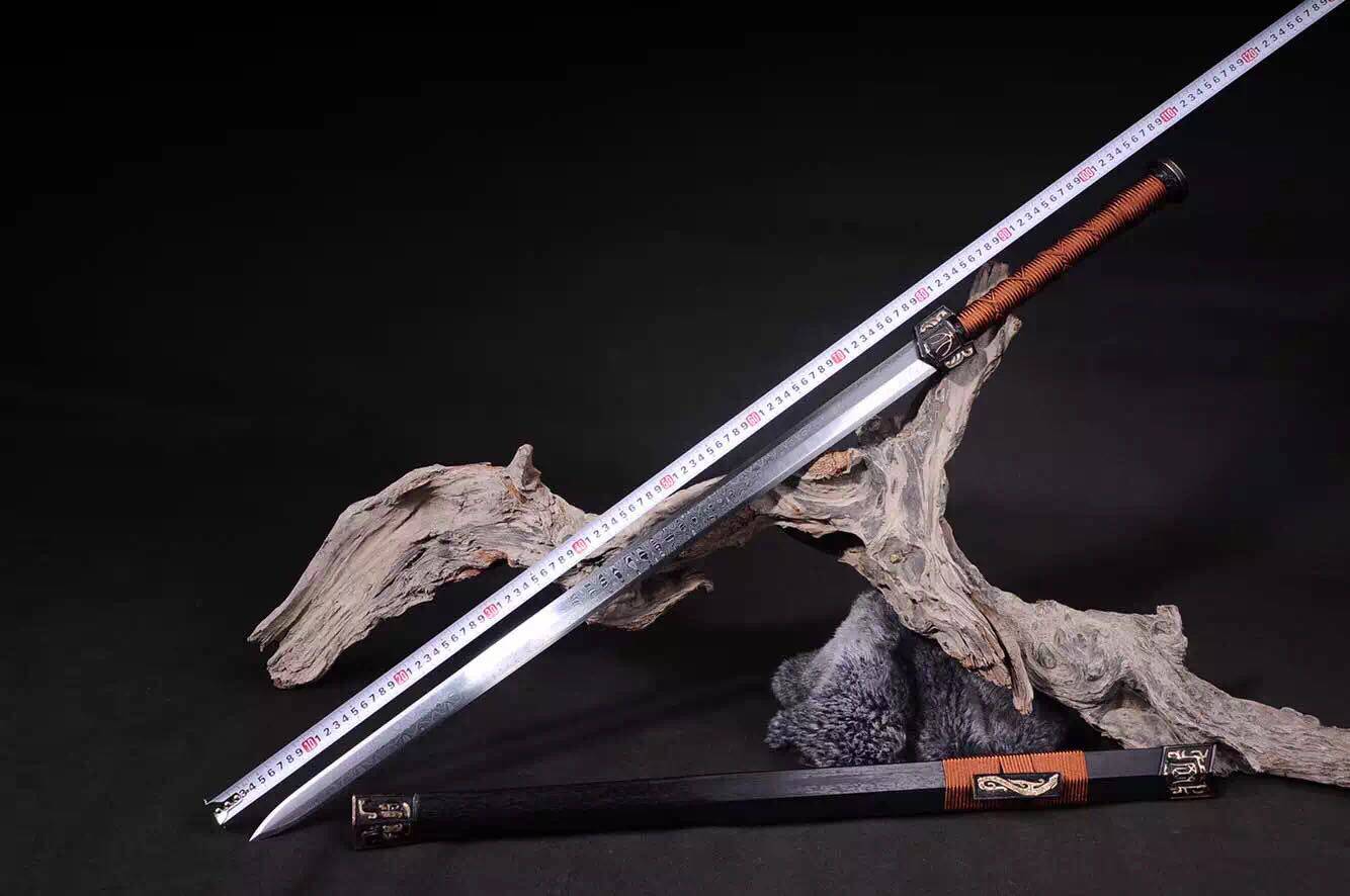 小龙刀剑厂镇宅天罡汉剑全铜花纹钢林芝纹手工剑收藏未开刃