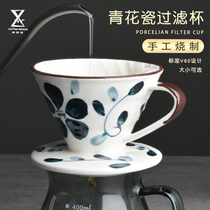 Hwang Micro Curt Porcelain Color Painted Ceramic Coffee Filter Cup Creative Filter filter Home V60 Handmade cup