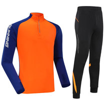 Long-sleeved football suit Autumn and winter custom game suit calf trousers childrens football training suit sports suit men