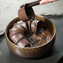 ronkin tea wash ceramic household large 8 inch wood burning pen washing cup tea set accessories water bowl