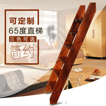 Attic stairs single-word climbing home home indoor upper and lower beds high and low bed climbing straight ladder solid wood duplex split-layer Villa