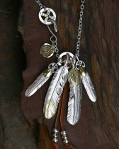 Bull blunt precision Taikhao Taikok Chain Feather Necklace chain chain Muramura Tokyo silver reconstruction accessories with the same 925 silver reconstruction