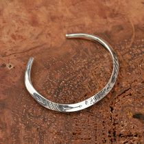 Bad Larry smith bracelet Indian style Thunderbird manually reengraved 925 pure silver
