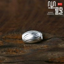 Bull blunt precision Takaqiao pearl pearl ripple DIY accessories 925 pure silver scattered bead jewelry couple