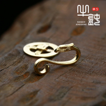 Cow blunt high bridge necklace connected 18K Golden Hawk hook cross wheel Taiang chain accessories couples DIY accessories