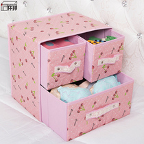 Drawer underwear storage boxed bra socks underwear box fabric folding storage box finishing box