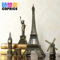 Vintage World Architectural Model Ornament Paris Eiffel Tower Home Living Room Wine Cabinet Decor Craft Setup