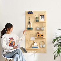 Dongle Board Solid Wood Custom Nordic Wall Containing Decoration Living Room Bedroom Kitchen Wall Wall-mounted Separator Shelf