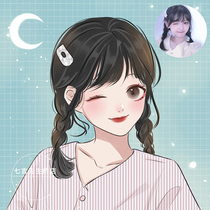 Real-life photo couple hand-painted Avatar Q version cartoon design character Image logo wedding ceremony Comics