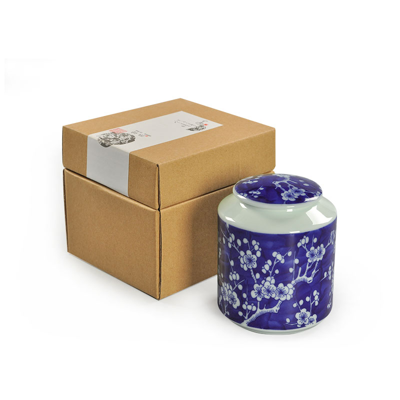 Small blue and white porcelain tea storage POTS shadow enjoy celadon storage tanks porcelain tea pot ceramic seal LLW