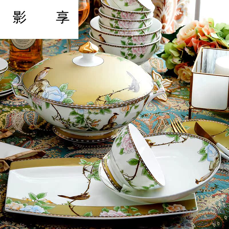 Shadow enjoy bowls cutlery set dishes home eat ipads bowls dish dish dish dish bowl chopsticks jingdezhen ceramic L