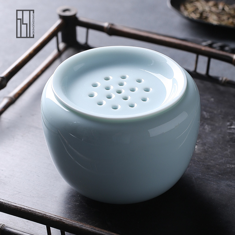 Shadow enjoy Japanese small ceramic building water wash in hot water jar barrel color glaze washed kung fu tea tea accessories BSC