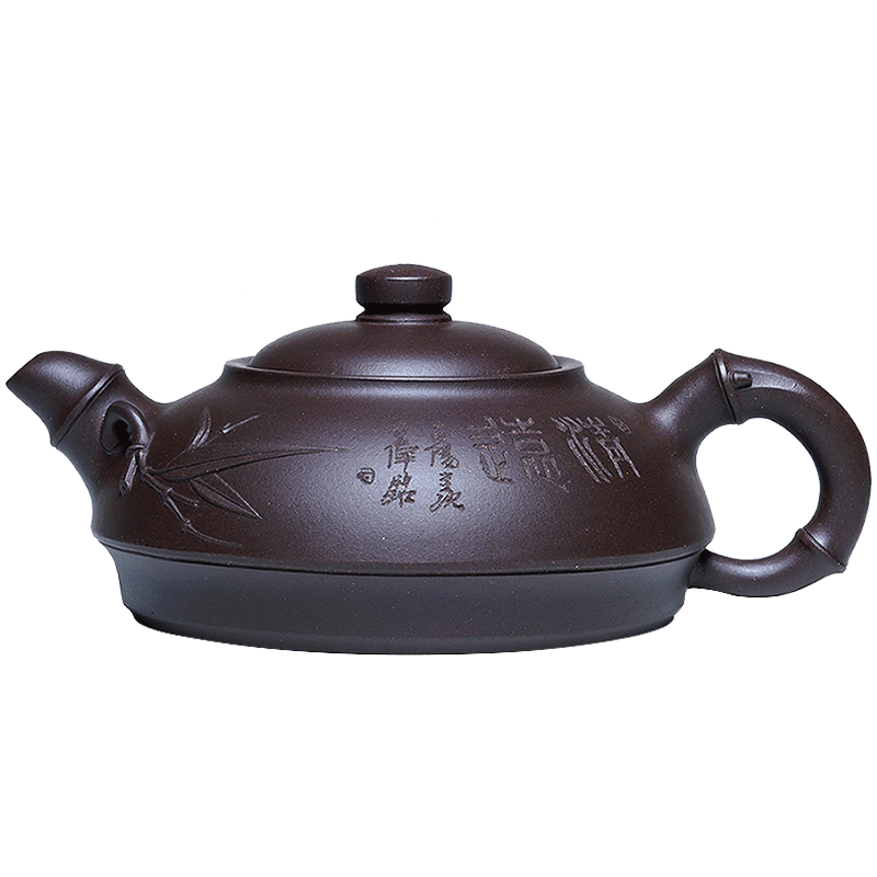Shadow enjoy ceramic tea pot - it yixing Thomas chan masters green bamboo pot of ore old tea ZY purple clay by hand