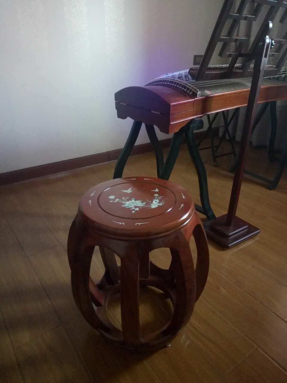 古筝凳琴凳实木红木色楠木色中式仿古色圆凳