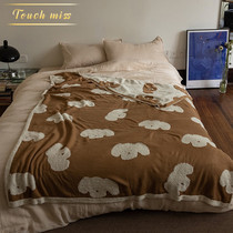 TOUCH MISS Knitted Blanket Children Summer Thin Section Cartoon Dog Air Conditioning Blanket Nap Blanket Sofa Blanket