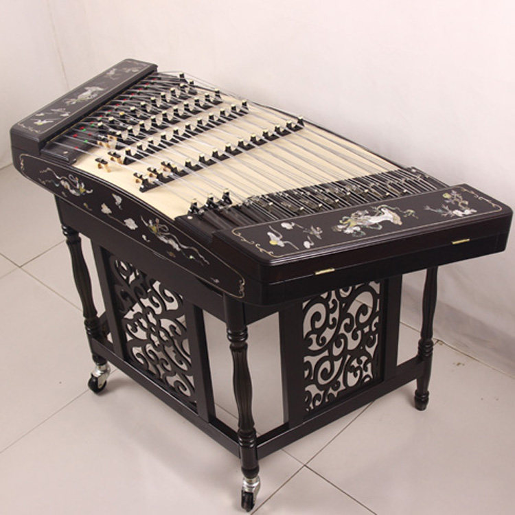 厂家直销鸡翅木杨琴专业演奏402扬琴乐器红木扬琴 贝雕洋琴