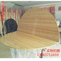 Solid Wood 1 5 m 1 6 m 1 8 m 2 m Hotel Hotel Fold Large Round Table Cedar Wood Foldable Banquet Table