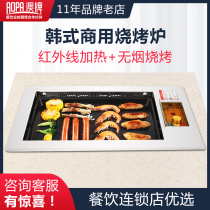 Australian brand Korean barbecue grill smoke-free commercial square lower exhaust electric barbecue grill embedded indoor self-service barbecue