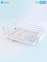 Japan ASVEL kitchen shelf bowl chopsticks rack drain rack stainless steel telescopic sink dish tableware storage rack