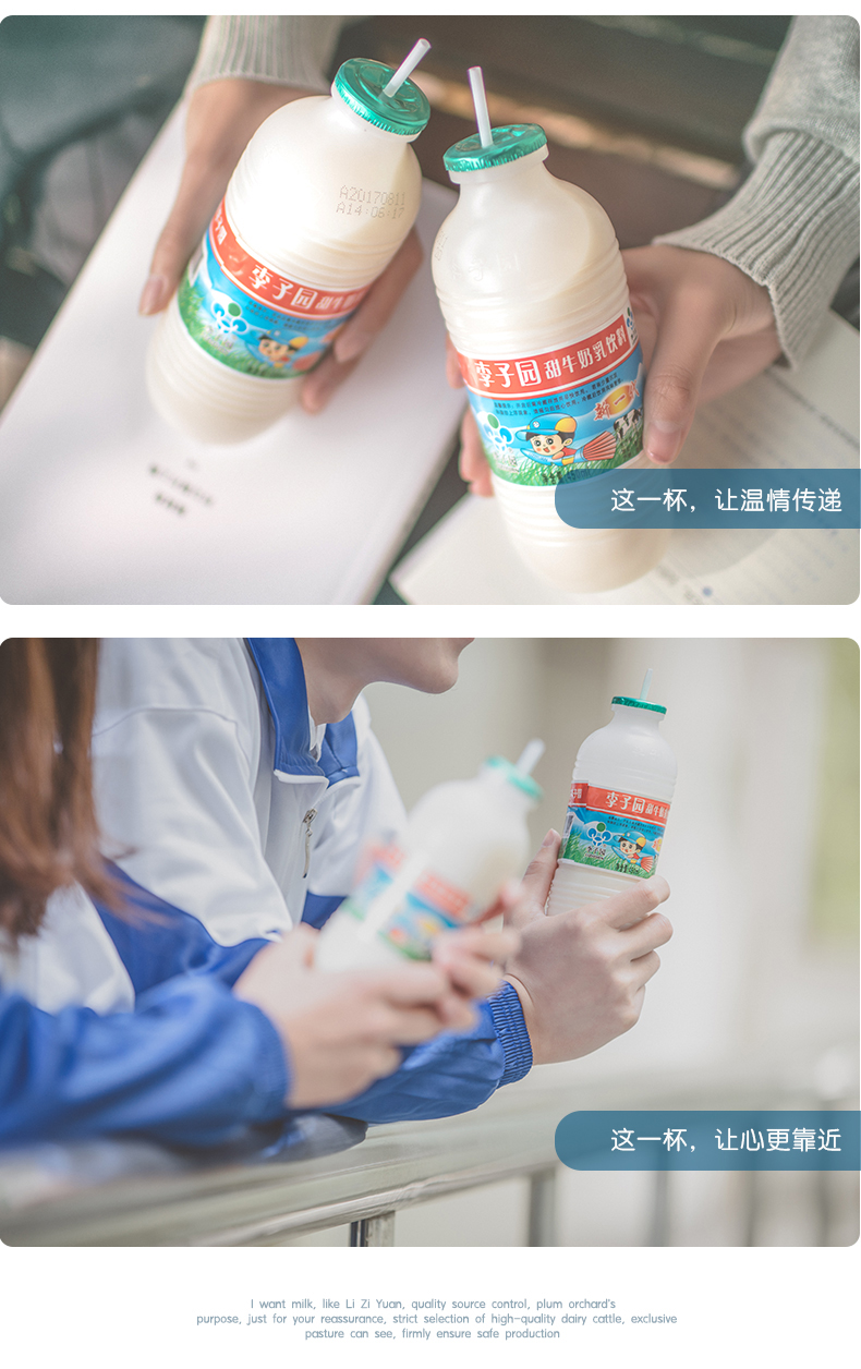 【天猫超市】李子园原味甜牛奶450ml*10瓶