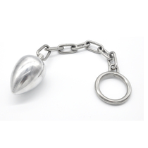 Prison bird stainless steel chain anal plug JJ ring set large metal anal plug anal back court toy